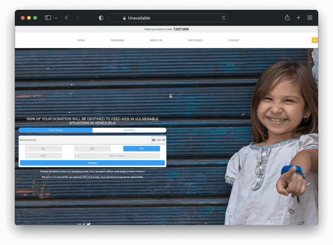 Screenshot of Alimenta la Solidaridad project