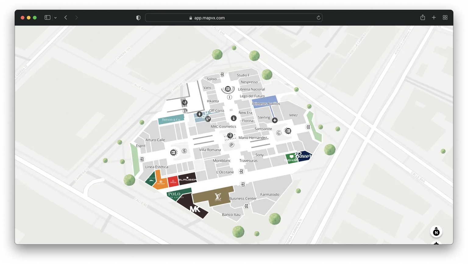 Screenshot of MapVX App project