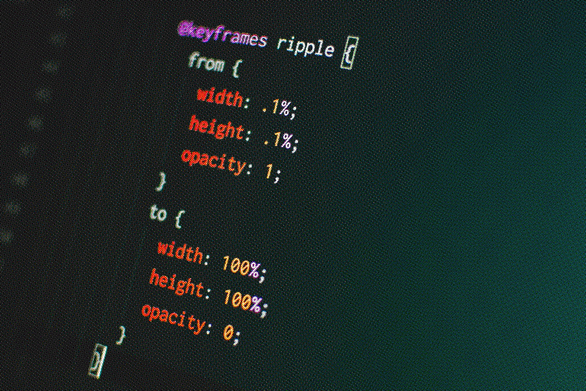 A screen of CSS code