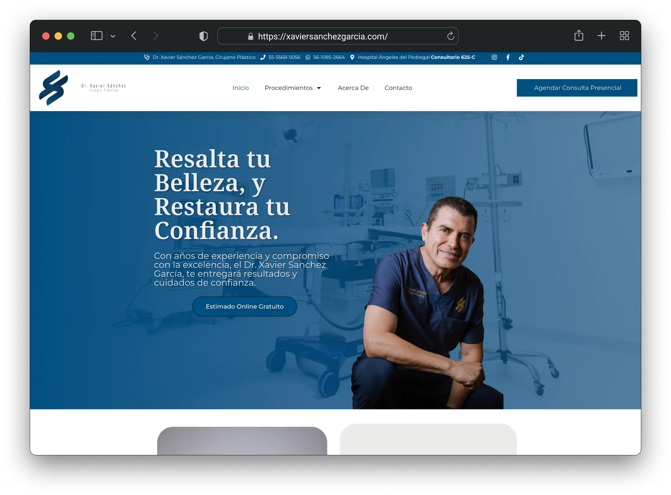 Screenshot of Dr. Xavier Sanchez Garcia project