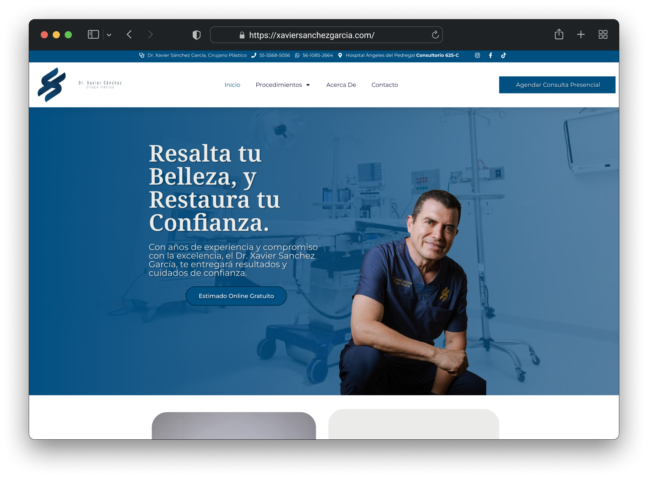 Xavier Sanchez Garcia - Powering a Plastic Surgeon Consultory with web design