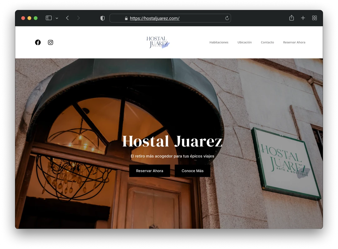 Screenshot of Hostal Juarez project
