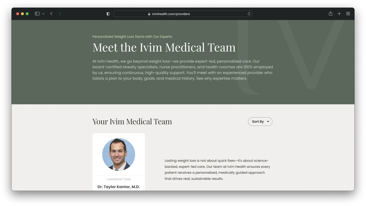 Screenshot of Ivim Health project